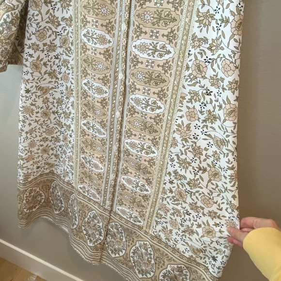 MISSLOOK Floral Maxi Dress Size Large L Tan Brown - Picture 6 of 10